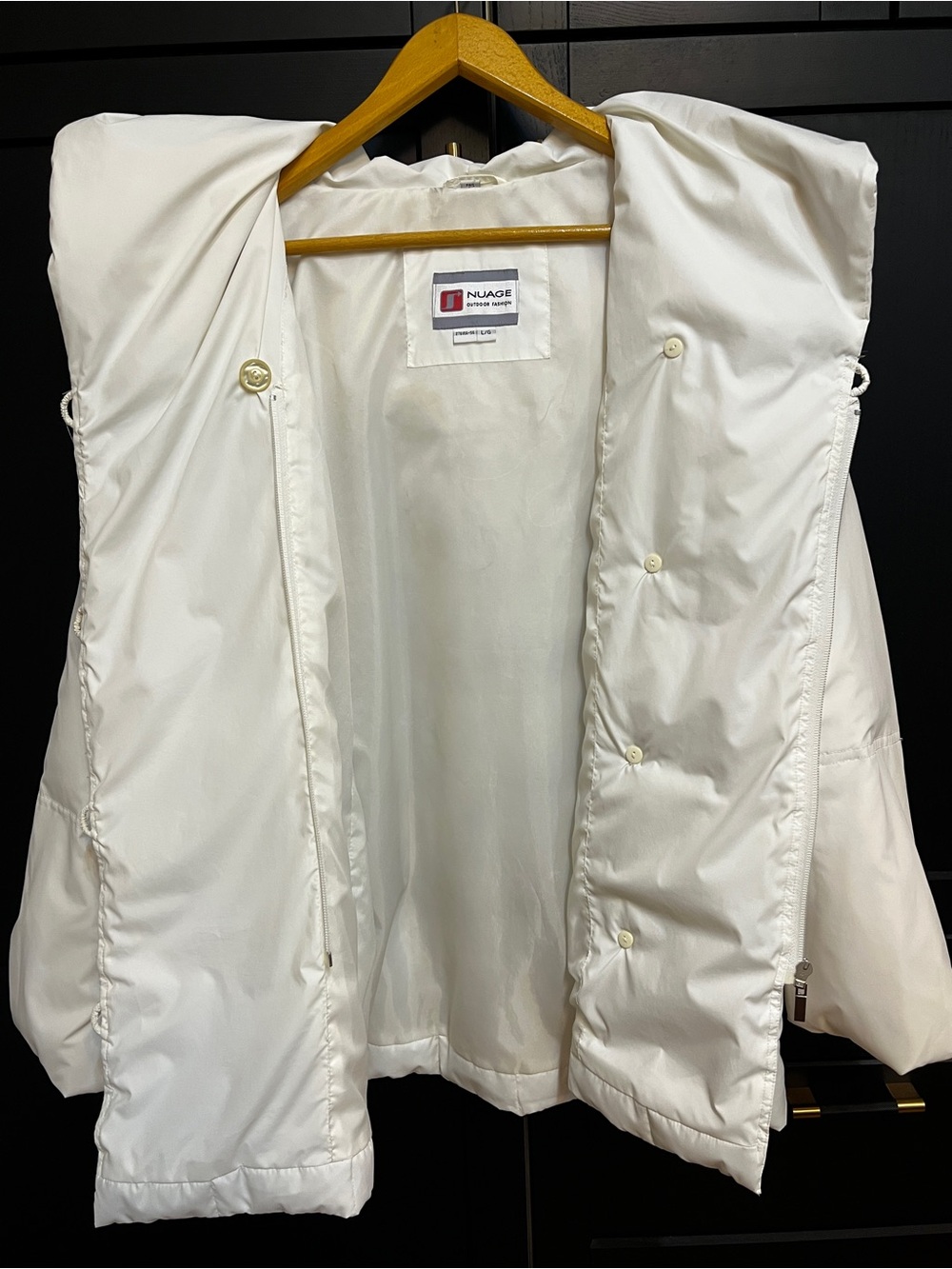 Like NEW - NUAGE - Classic White Hooded Puffer Jacket - Lightweight Quilted Coat